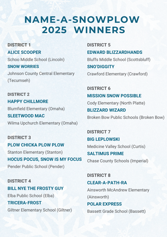 NDOT Name a Snowplow Competition rules and winners